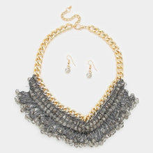 Load image into Gallery viewer, Gray Metallic bead woven necklace
