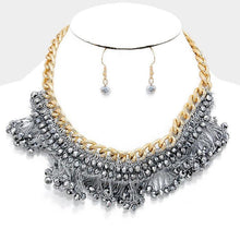 Load image into Gallery viewer, Gold Metallic bead woven necklace
