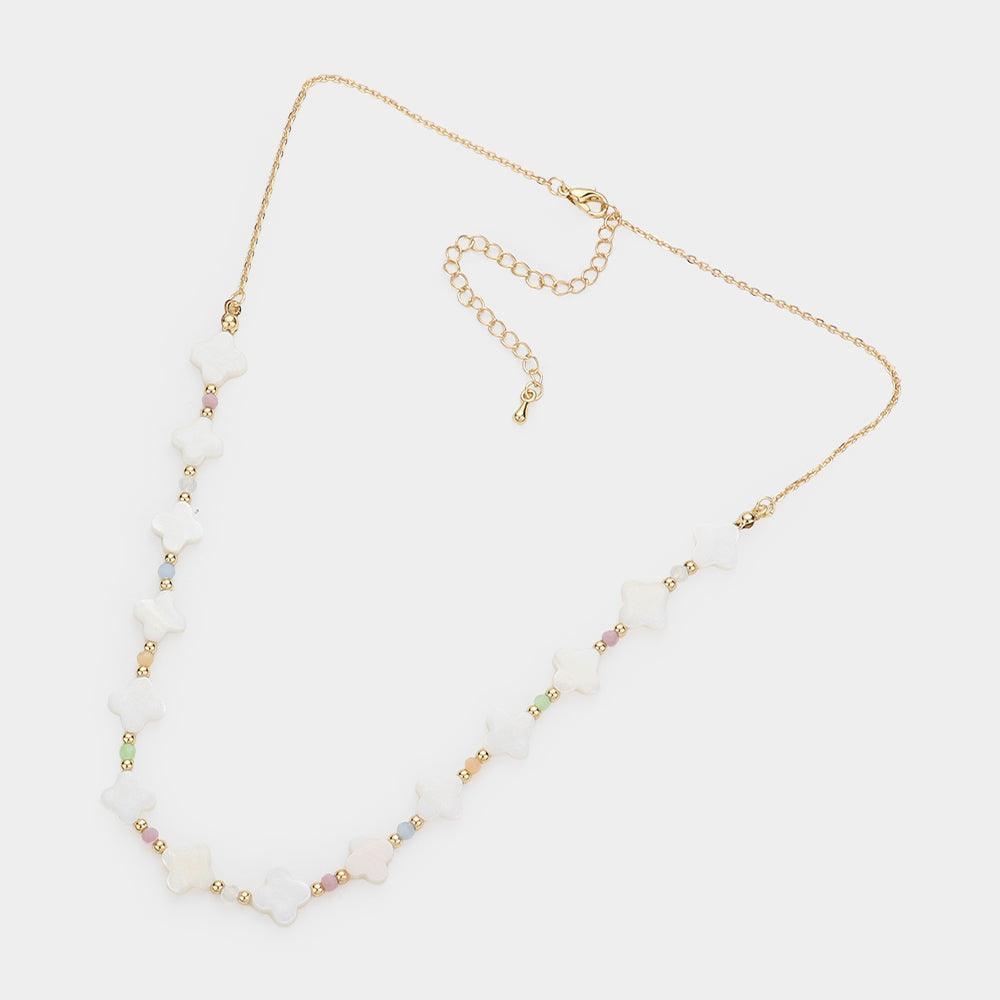 Mother of Pearl Quatrefoil Necklace - Jewelry Store by Erik Rayo