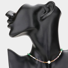 Load image into Gallery viewer, Pearl Accented Faceted Beaded Choker Necklace
