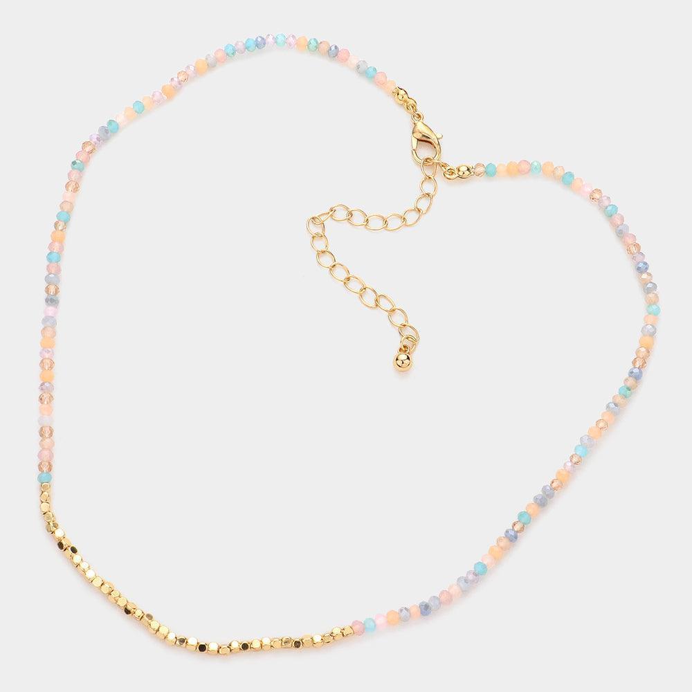 Metal Cube Faceted Beaded Necklace - Jewelry Store by Erik Rayo