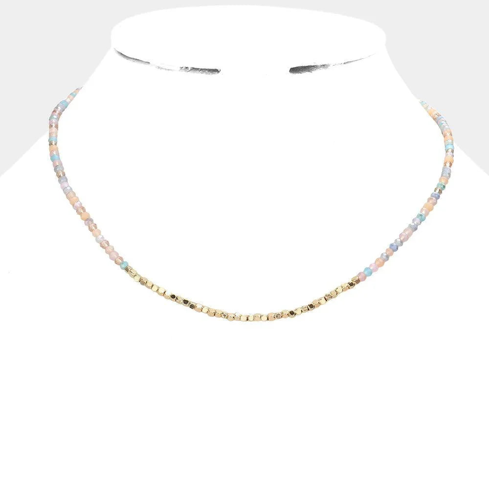 Metal Cube Faceted Beaded Necklace - Jewelry Store by Erik Rayo