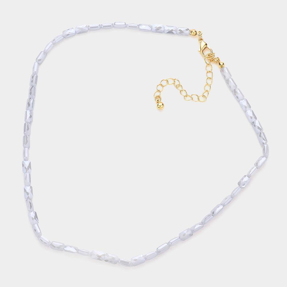 Faceted Rectangle Beaded Necklace - Jewelry Store by Erik Rayo