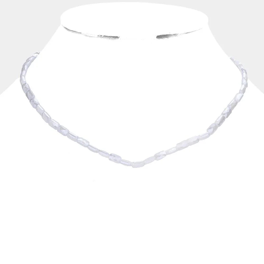 Faceted Rectangle Beaded Necklace - Jewelry Store by Erik Rayo