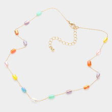 Load image into Gallery viewer, Faceted Rectangle Bead Station Necklace
