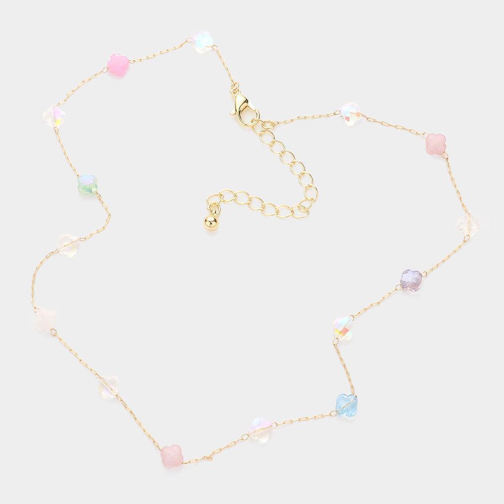 Gold Quatrefoil Bead Station Necklace - Jewelry Store by Erik Rayo