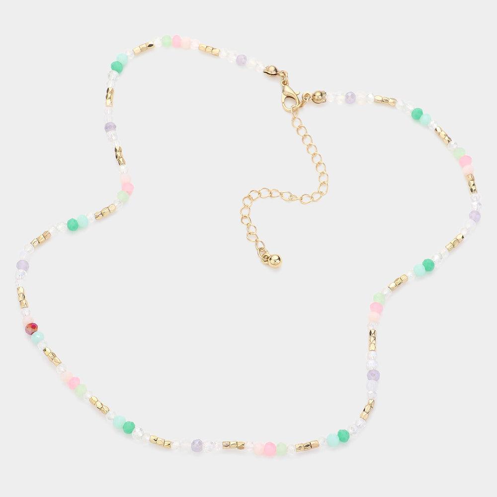 Clear Faceted Beaded Necklace - Jewelry Store by Erik Rayo