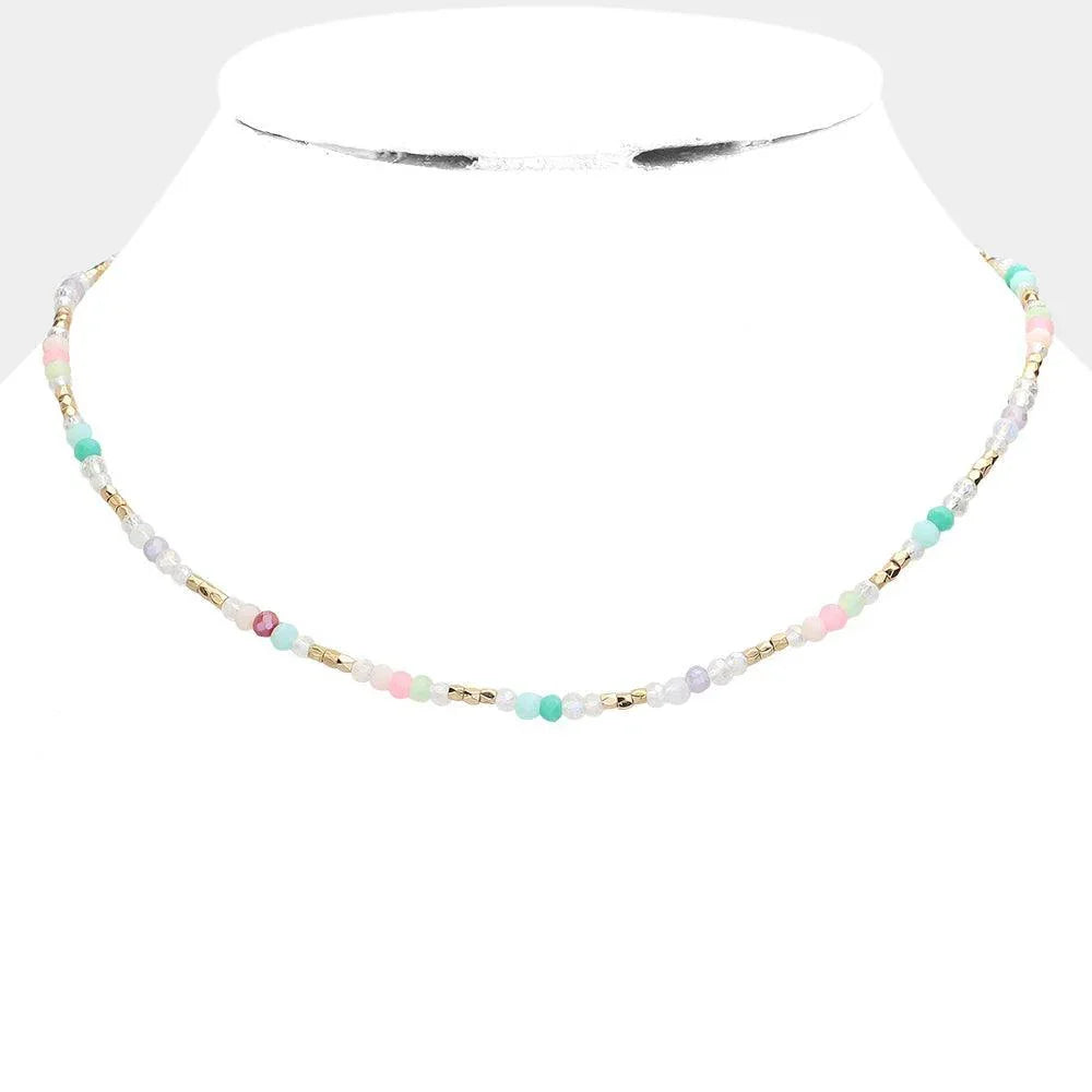 Clear Faceted Beaded Necklace - Jewelry Store by Erik Rayo