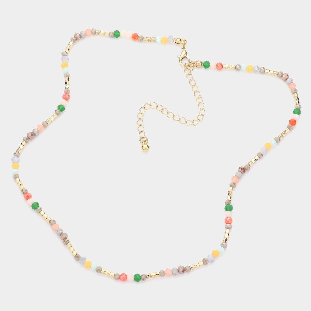 Gold Faceted Beaded Necklace - Jewelry Store by Erik Rayo