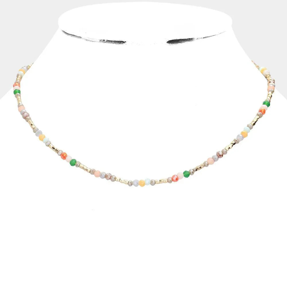 Gold Faceted Beaded Necklace - Jewelry Store by Erik Rayo