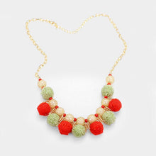 Load image into Gallery viewer, Red Mesh Ball &amp; Wire Wrapped Chain Necklace
