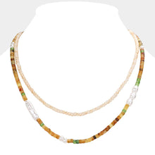 Load image into Gallery viewer, Pearl Beaded Double Layered Necklace
