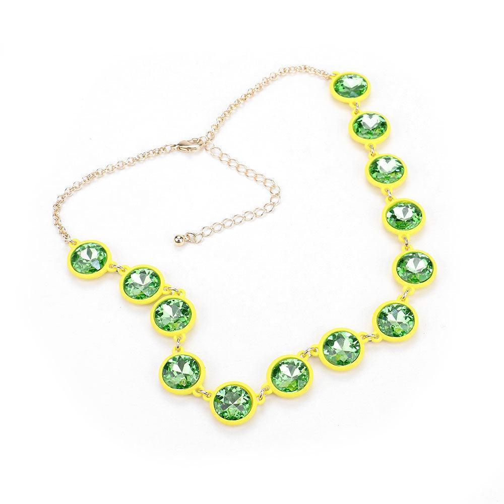 Yellow Glass Crystal Resin Trim Necklace - Jewelry Store by Erik Rayo