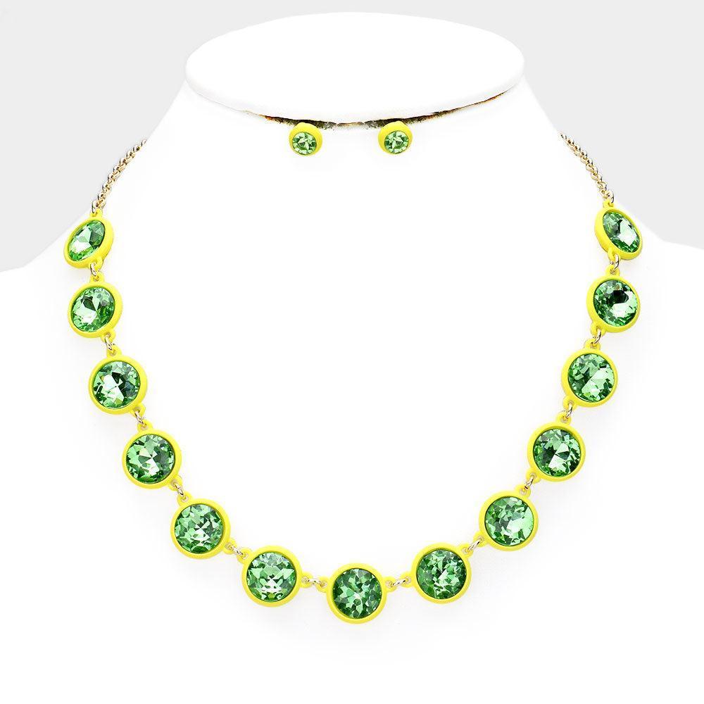 Yellow Glass Crystal Resin Trim Necklace - Jewelry Store by Erik Rayo