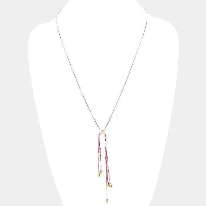 Purple Drop Triple Strand Chain Pendant Necklace - Jewelry Store by Erik Rayo