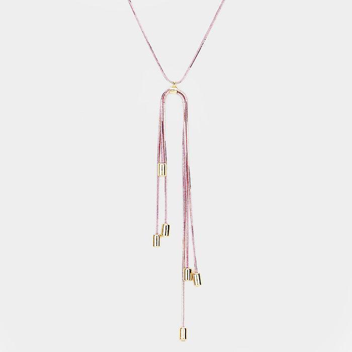 Purple Drop Triple Strand Chain Pendant Necklace - Jewelry Store by Erik Rayo
