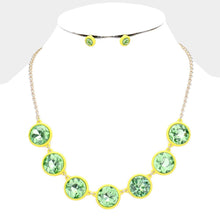 Load image into Gallery viewer, Yellow Glass Crystal Round Resin Bezel Necklace
