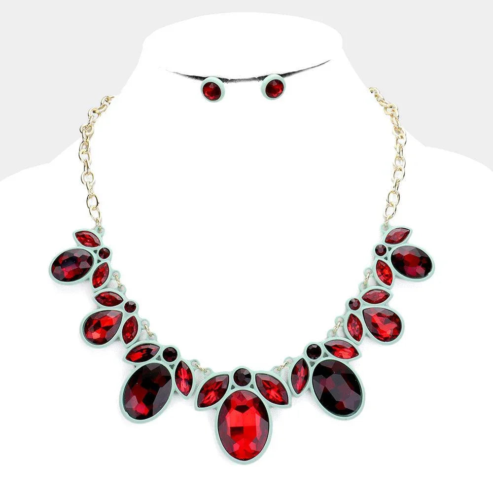 Oval Marquise Glass Crystal Collar Necklace - Jewelry Store by Erik Rayo