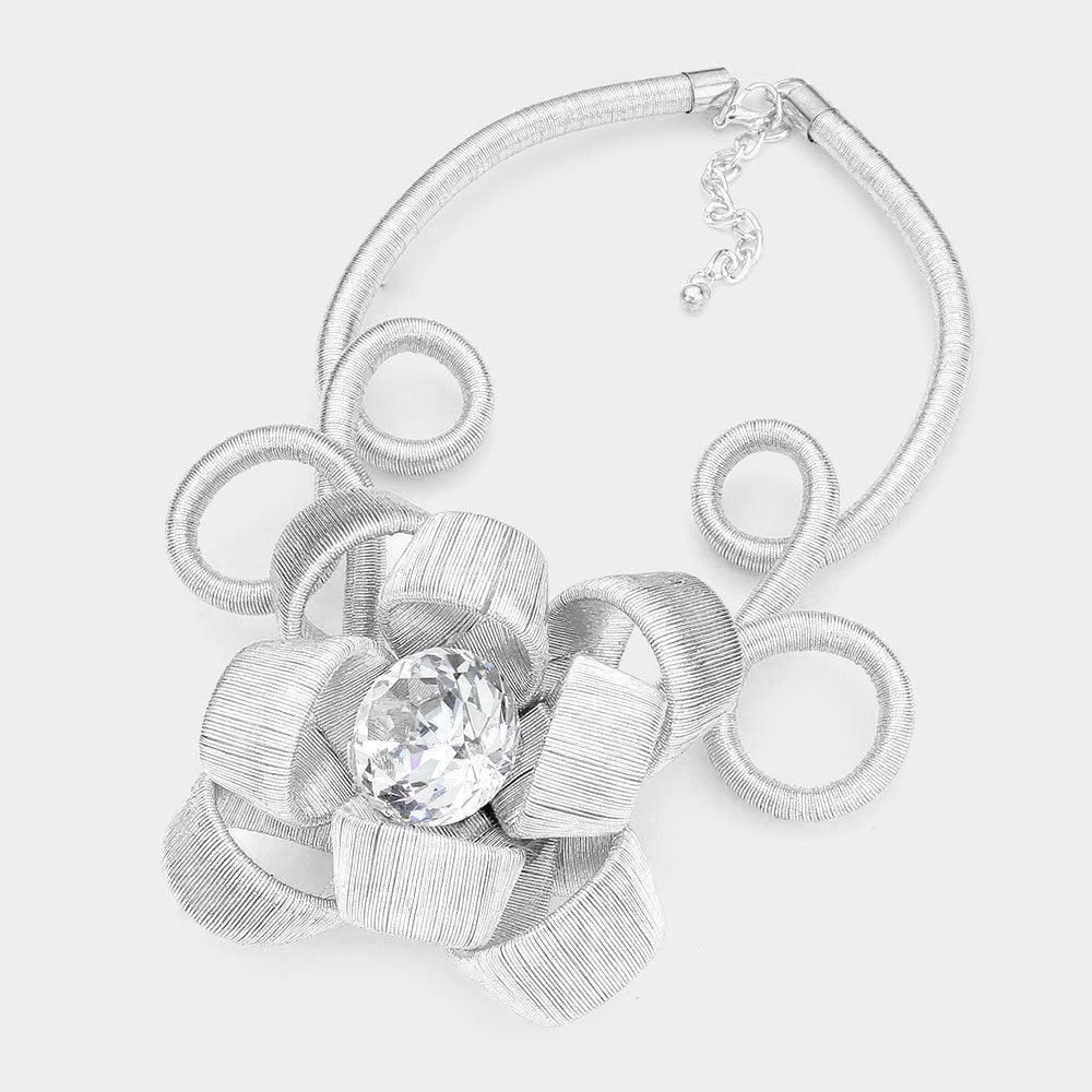 Round Stone Center Floral Pendant Necklace - Jewelry Store by Erik Rayo