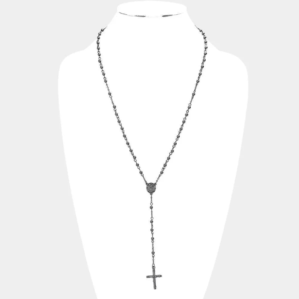 Crucifix Pendant Beaded Y Rosary Necklace - Jewelry Store by Erik Rayo