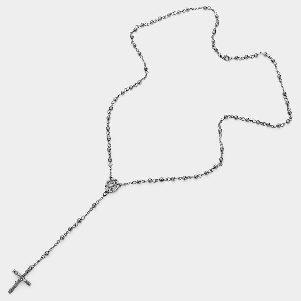 Crucifix Pendant Beaded Y Rosary Necklace - Jewelry Store by Erik Rayo