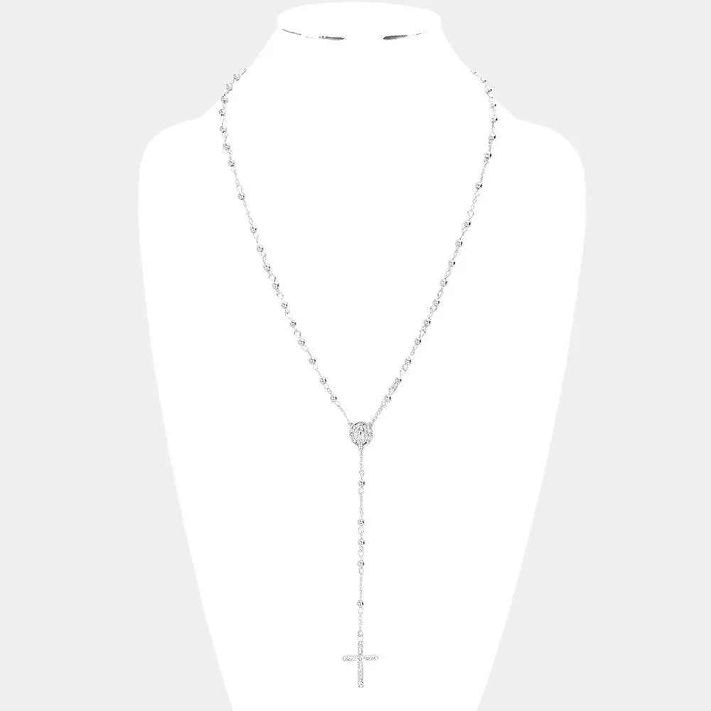 Crucifix Pendant Beaded Y Rosary Necklace - Jewelry Store by Erik Rayo