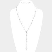 Load image into Gallery viewer, Crucifix Pendant Beaded Y Rosary Necklace
