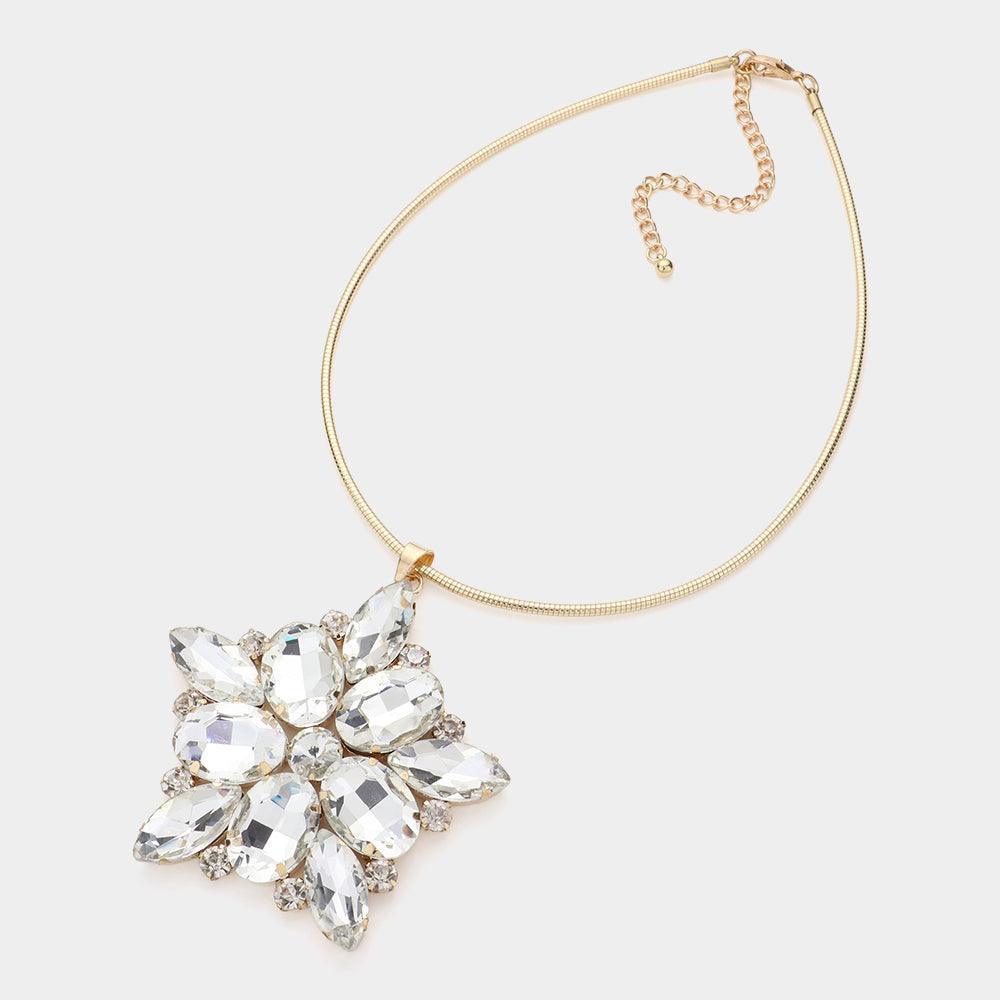 Gold Multi Stone Cluster Pendant Necklace - Jewelry Store by Erik Rayo
