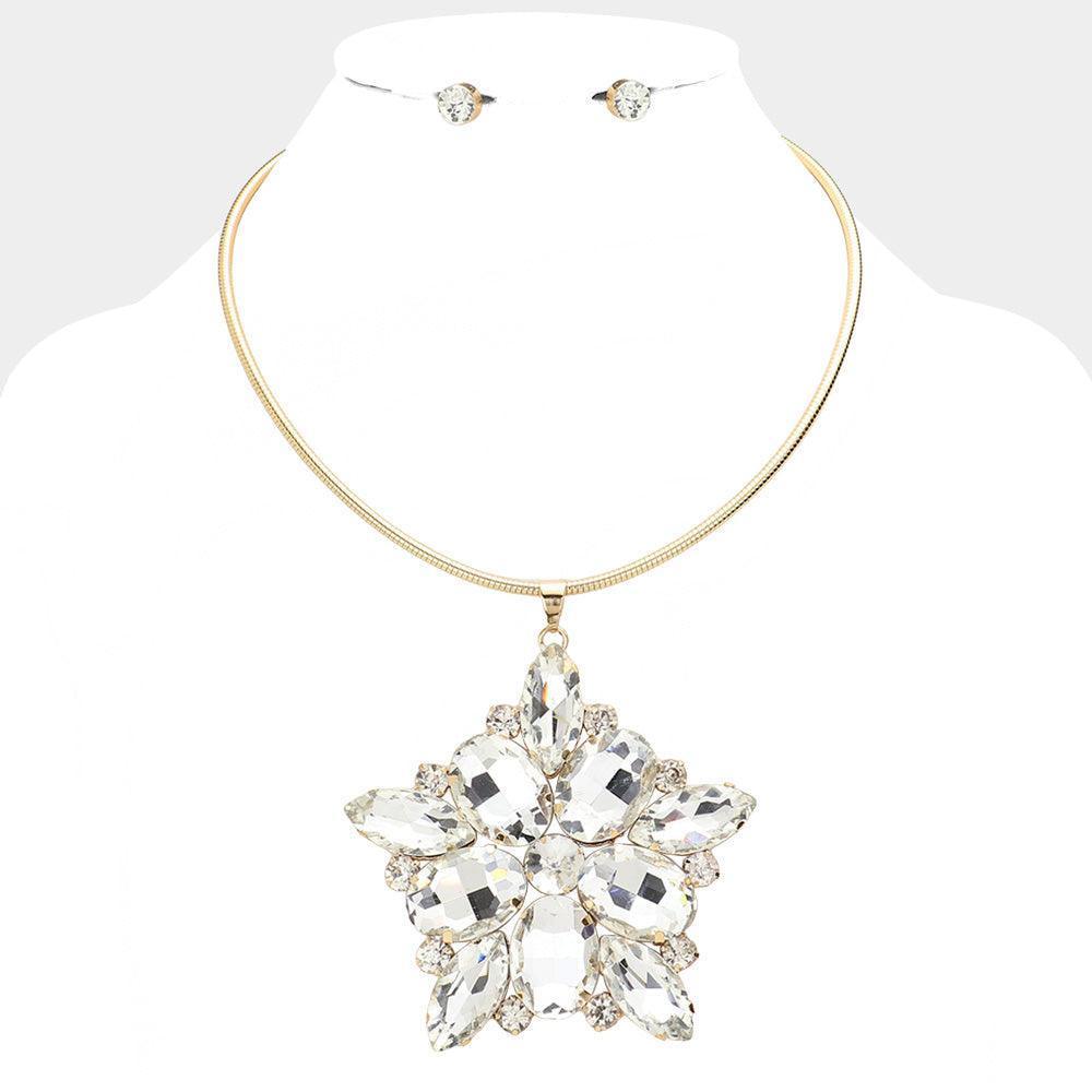 Gold Multi Stone Cluster Pendant Necklace - Jewelry Store by Erik Rayo