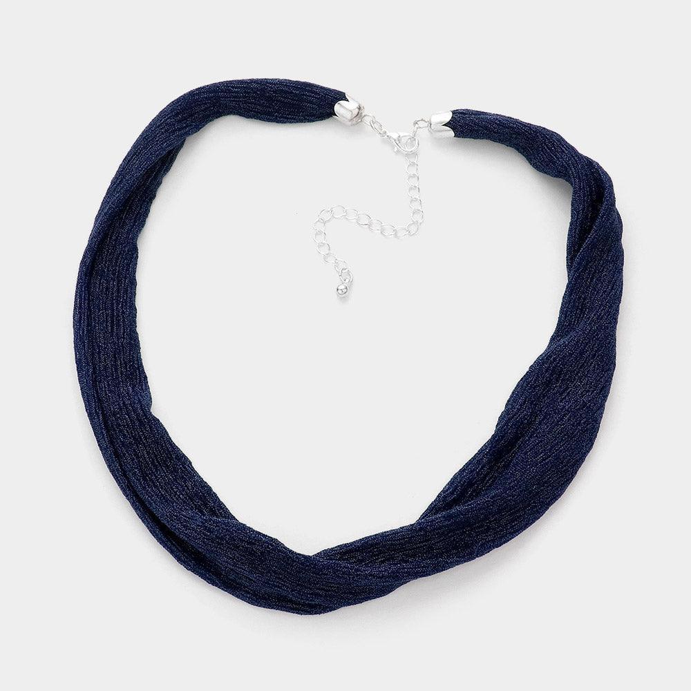 Shiny Fabric Chiffon Scarf Necklace - Jewelry Store by Erik Rayo