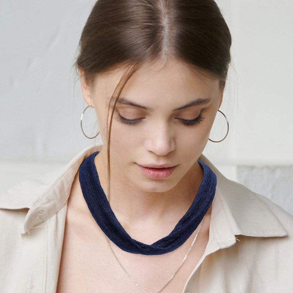 Shiny Fabric Chiffon Scarf Necklace - Jewelry Store by Erik Rayo