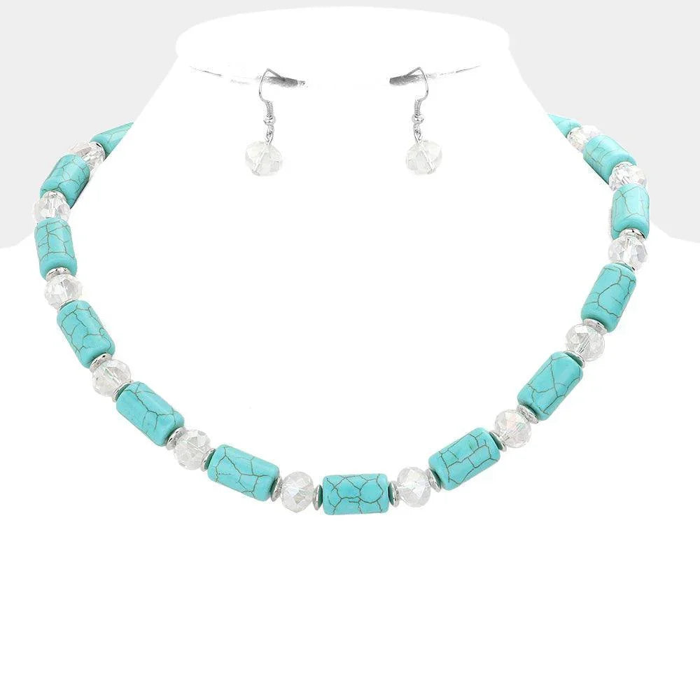 Turquoise Bead Accented Turquoise Necklace - Jewelry Store by Erik Rayo