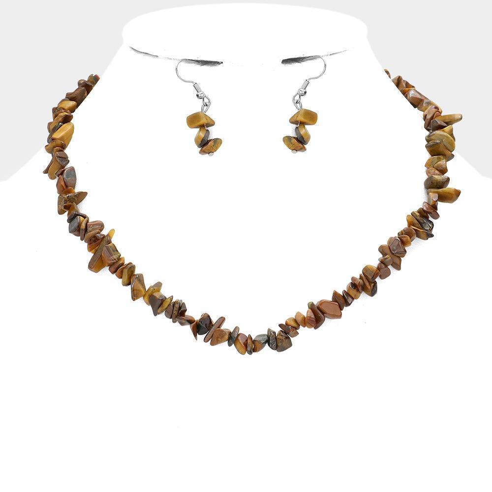 Brown Natural Stone Necklace - Jewelry Store by Erik Rayo