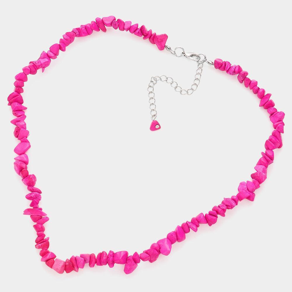 Fuchsia Natural Stone Necklace - Jewelry Store by Erik Rayo