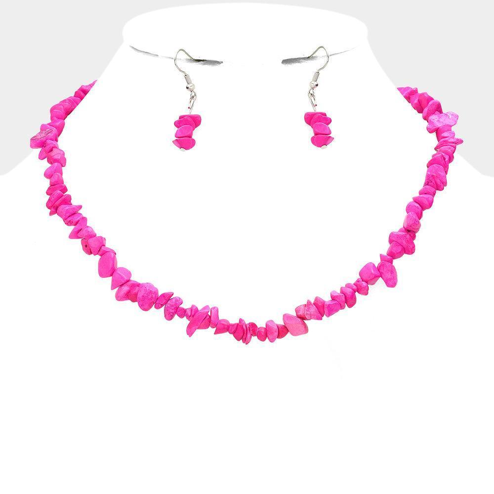 Fuchsia Natural Stone Necklace - Jewelry Store by Erik Rayo
