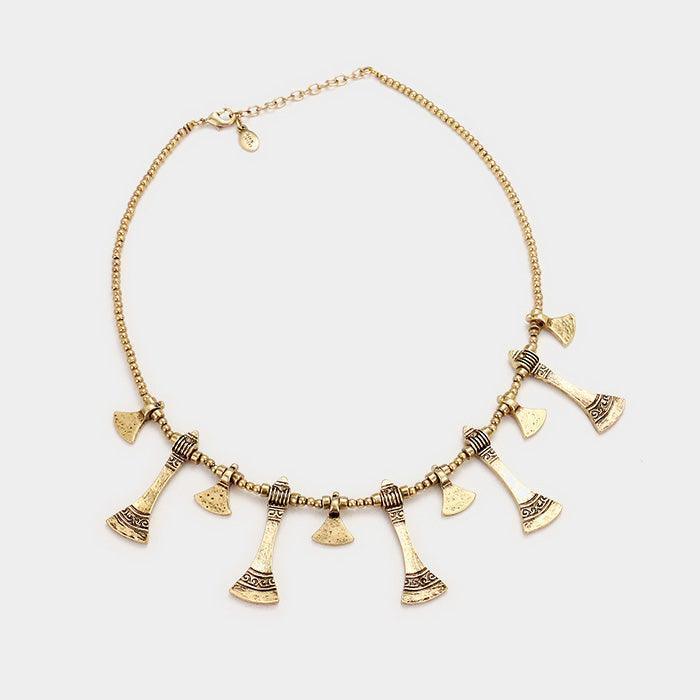 Gold Ancient Metal Charm Necklace - Jewelry Store by Erik Rayo