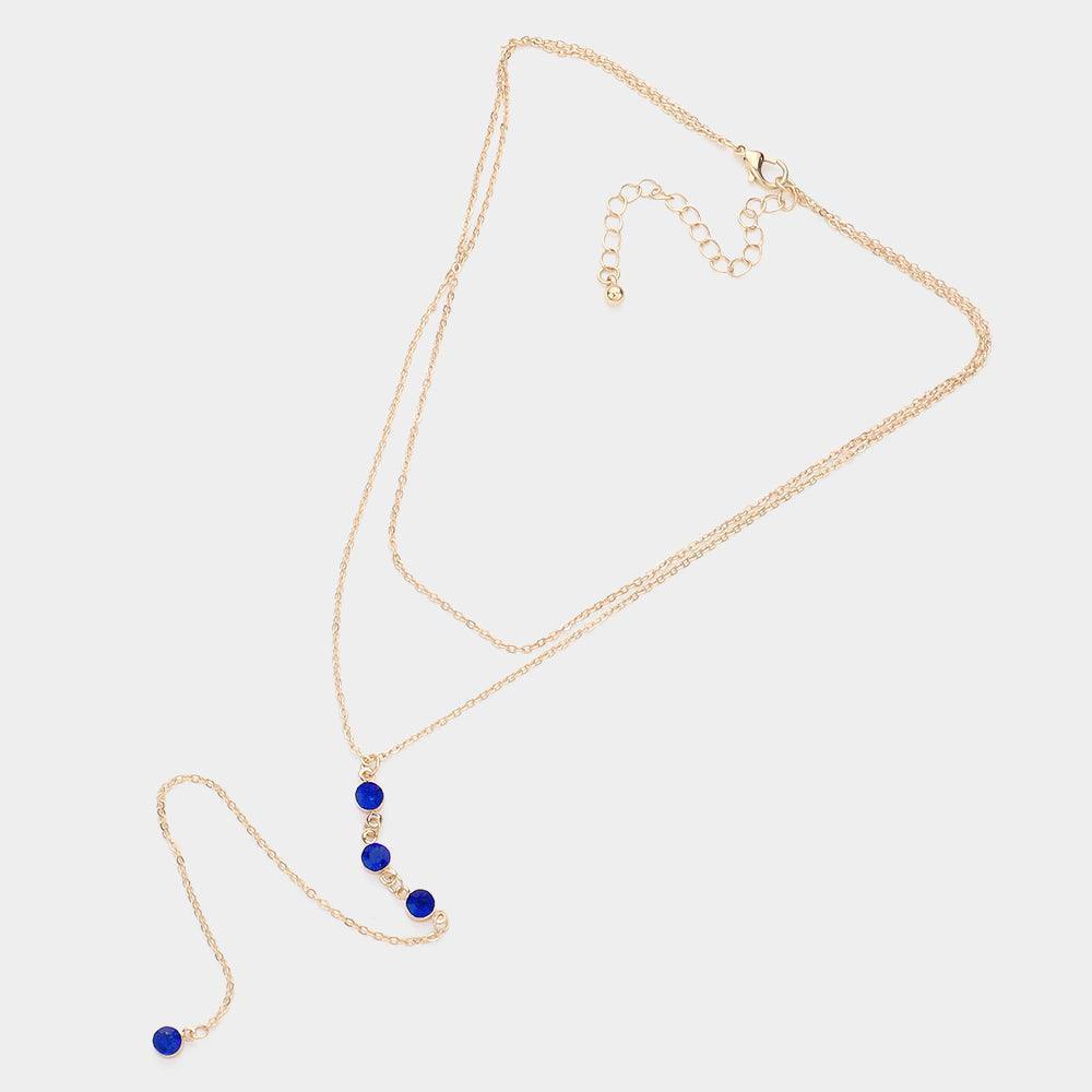 Dropped Round Stone Double Layered Y Necklace - Jewelry Store by Erik Rayo