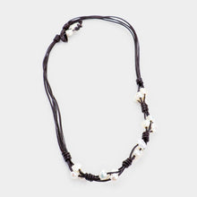 Load image into Gallery viewer, Brown Freshwater Pearl Faux Leather Necklace
