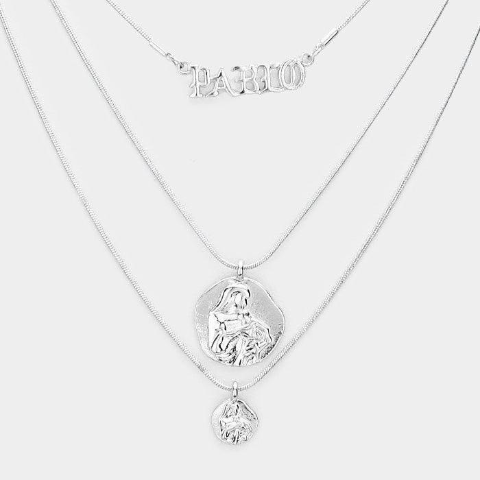 "Pablo" Triple Layered Pendant Bib Necklace - Jewelry Store by Erik Rayo