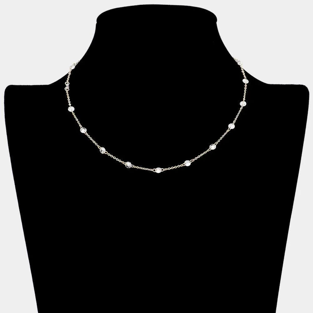 Gold Clear Stone Link Necklace - Jewelry Store by Erik Rayo