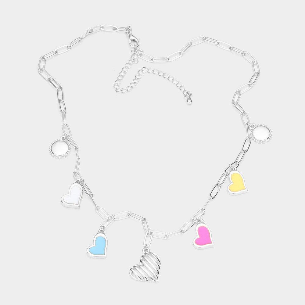 Heart Pendant Station Necklace - Jewelry Store by Erik Rayo