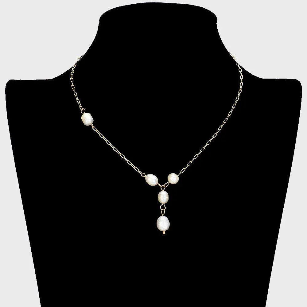 Cream Pearl Accented Link Necklace - Jewelry Store by Erik Rayo