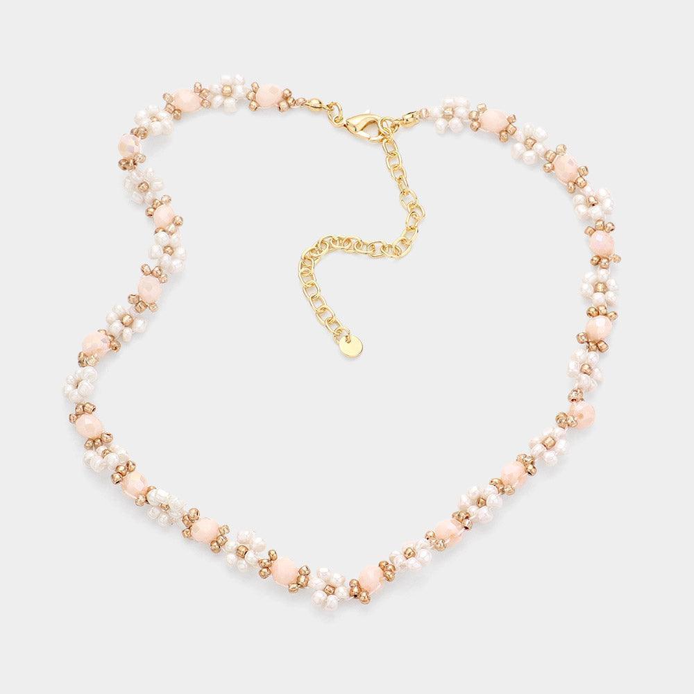 Ivory Flower Beaded Necklace - Jewelry Store by Erik Rayo