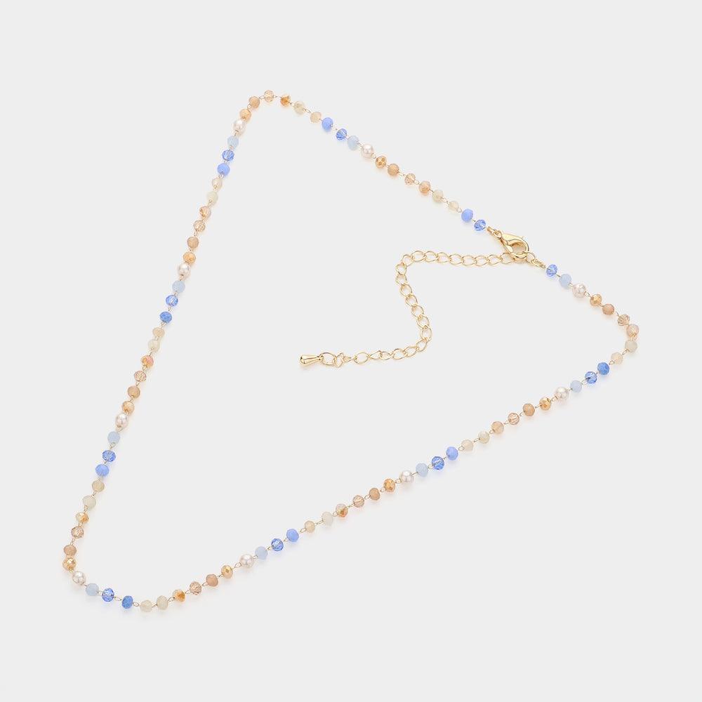 Blue Faceted Beaded Necklace - Jewelry Store by Erik Rayo