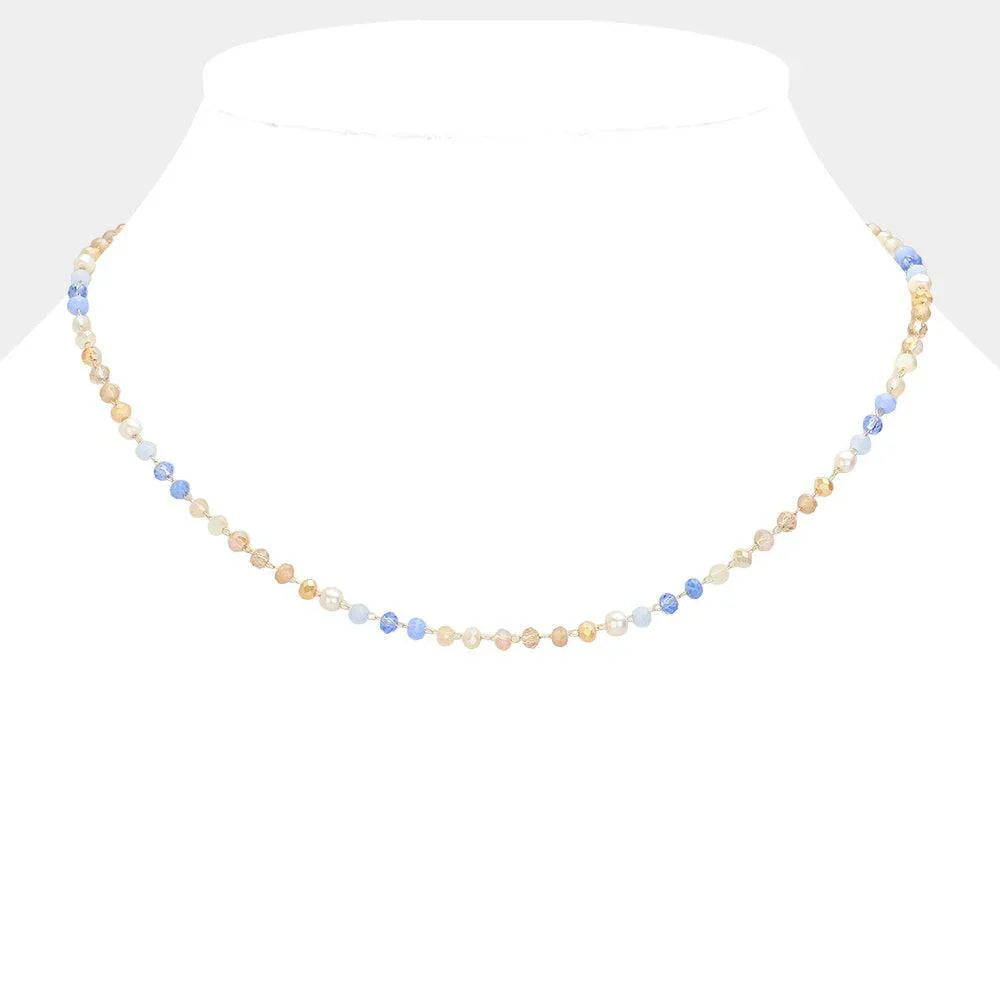 Blue Faceted Beaded Necklace - Jewelry Store by Erik Rayo