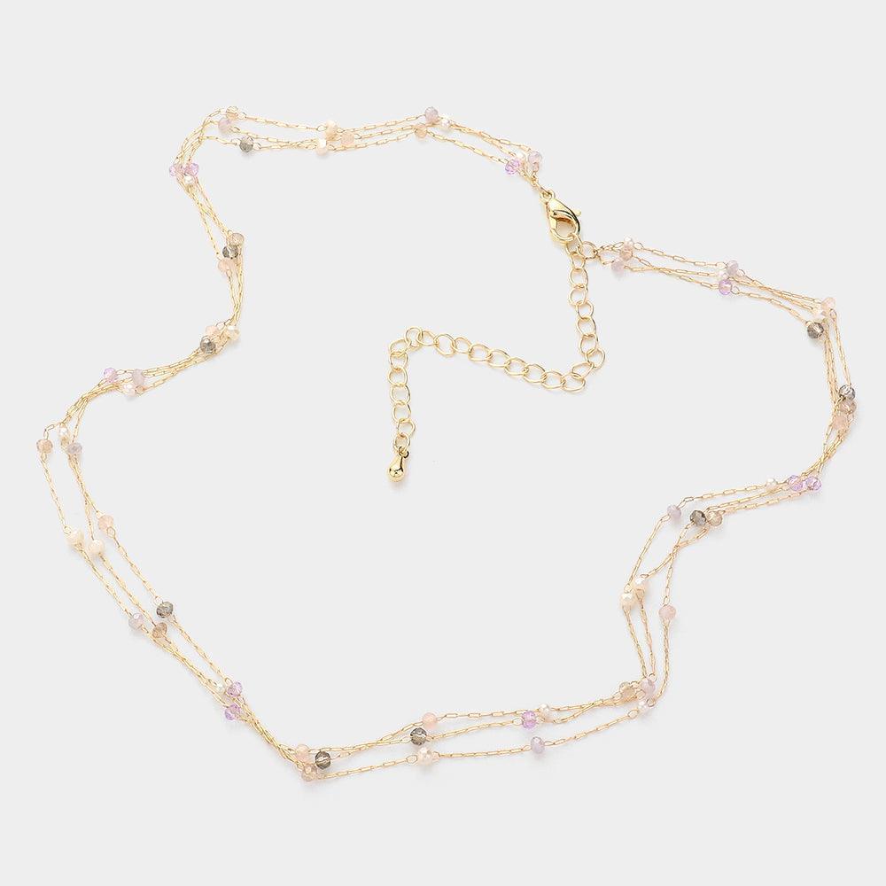 Gold Bead Strand Triple Layered Necklace - Jewelry Store by Erik Rayo
