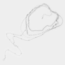 Load image into Gallery viewer, Tiny Lucite Bead Pointed Multi Layered Y Necklace
