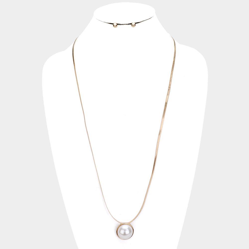 Gold Pearl Metal Trim Necklace - Jewelry Store by Erik Rayo
