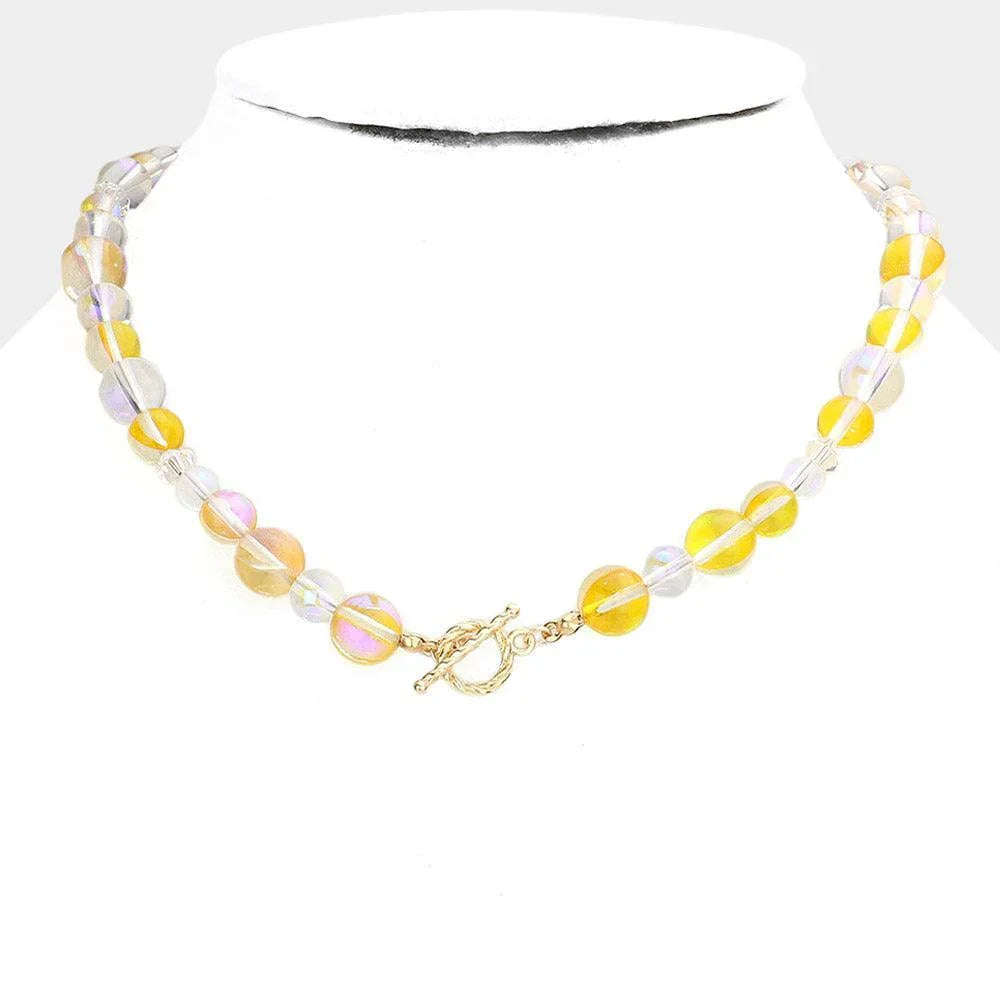 Colored Lucite Beaded Toggle Necklace - Jewelry Store by Erik Rayo