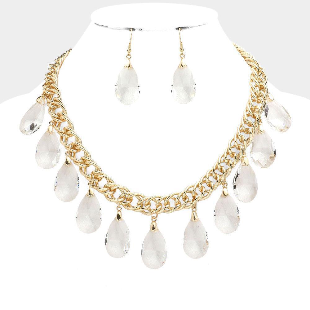 Gold Teardrop Link Statement Necklace - Jewelry Store by Erik Rayo